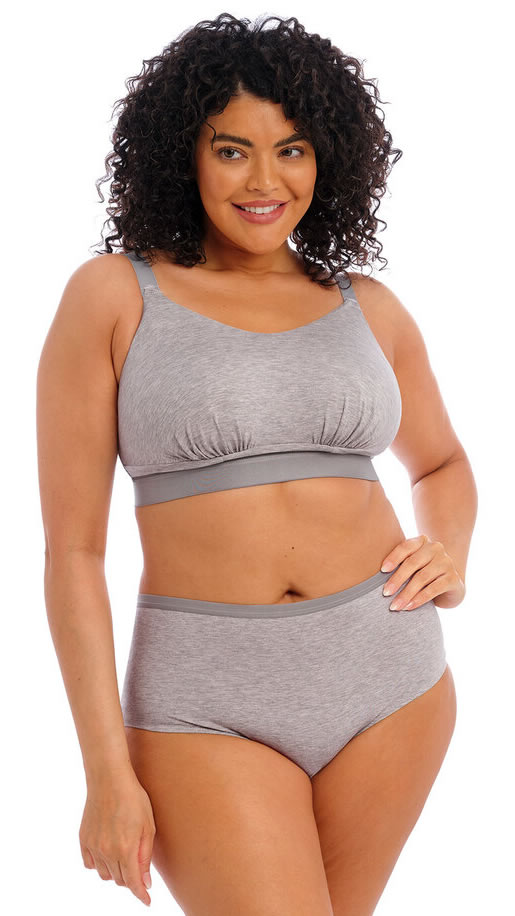 Elomi Downtime Non Wired Bralette Short Set Marl Grey