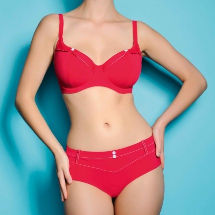 freya fever bikini bra + short set red