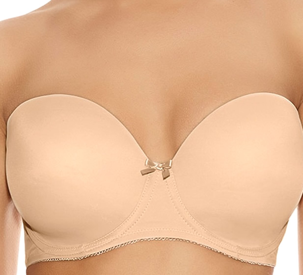 Freya Deco Underwired Moulded Bra Strapless Nude
