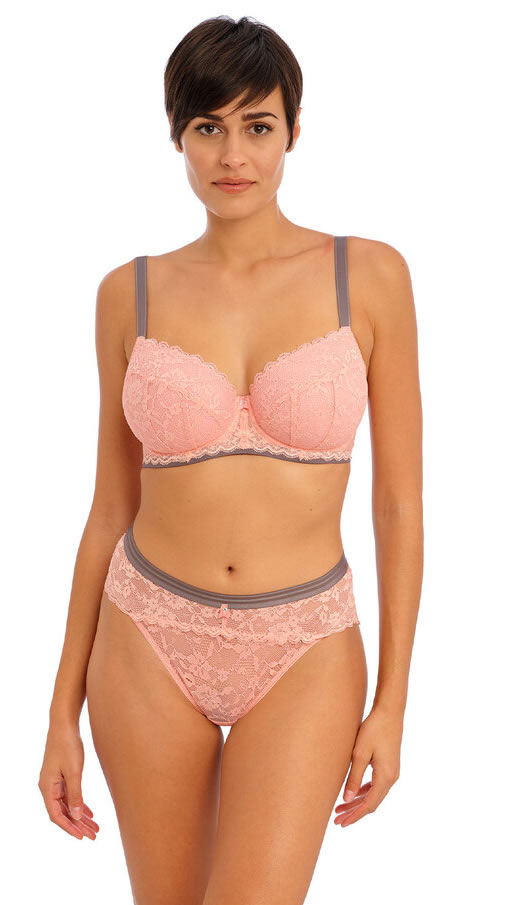 Freya Offbeat Padded Plunge Half Cup Bra Rosehip