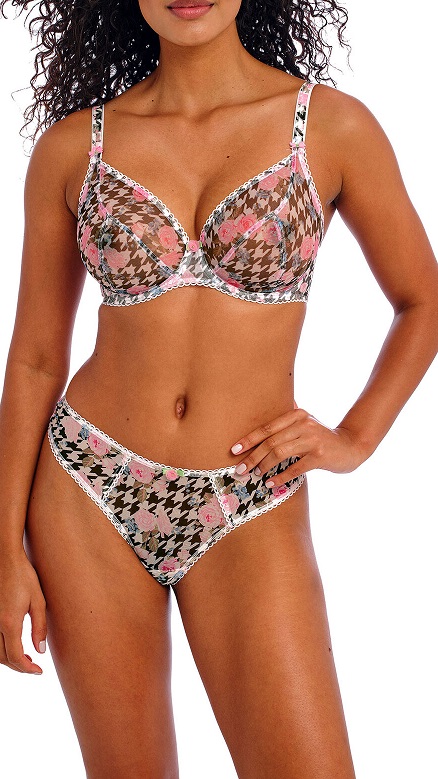 Freya Rose Blossom Plunge Bra Brief Pink Multi