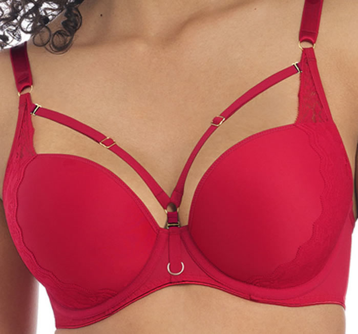 Freya Temptress Moulded Plunge Bra Cherry Red