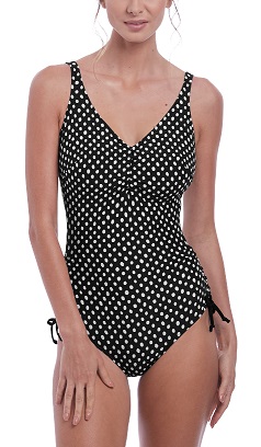 Fantasie Santa Monica V Neck Swimsuit Black White