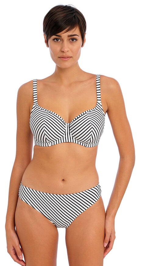 Freya Jewel Sweetheart Bikini Bra Classic Bikini Pant Black & White Stripe