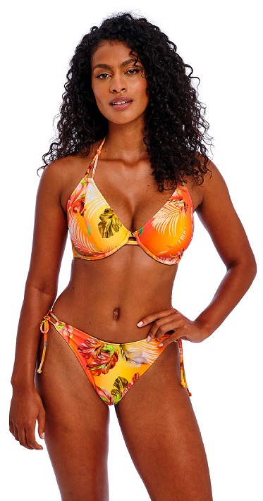 Freya Miami Sunset Halterneck Bikini Bra Tie Pant Papaya