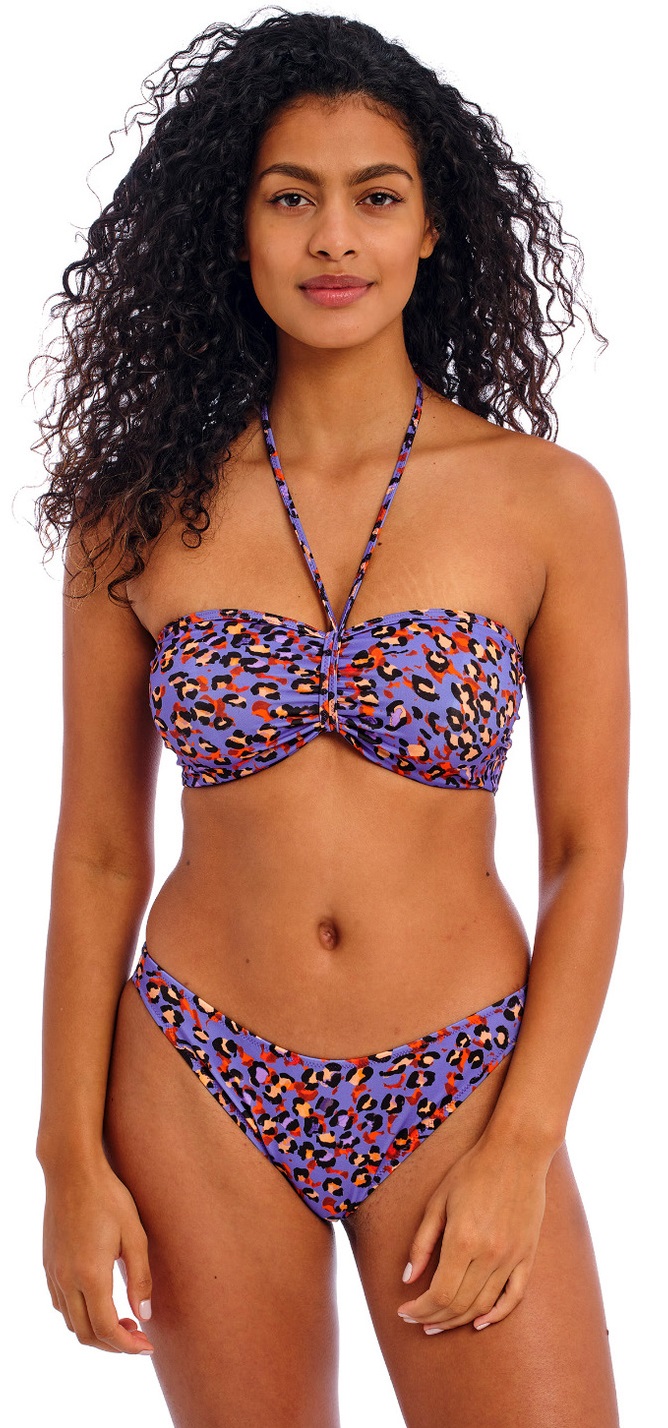 Freya Santiago Nights Bandeau Bikini Bra Pant Set Leopard