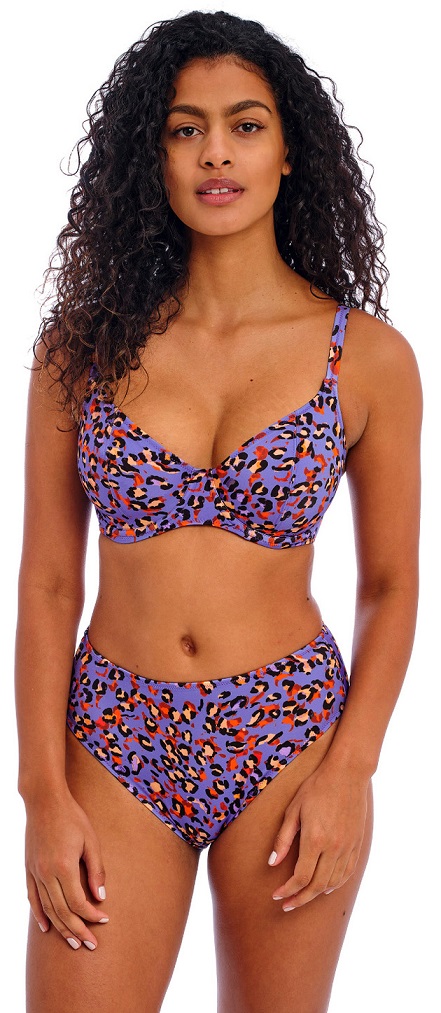 Freya Santiago Nights Padded Plunge Bikini Bra Leopard