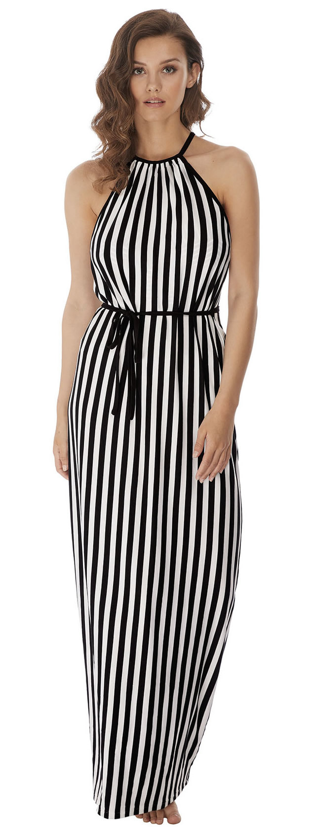 Freya Beach Hut Maxi Dress Black-White Stripes