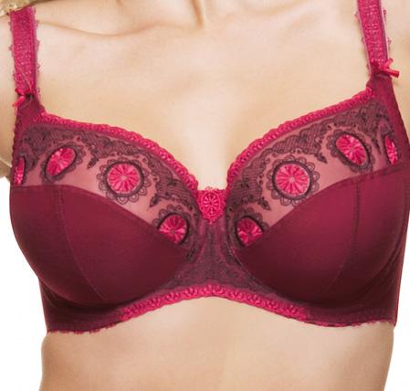fantasie shannon balcony bra with side support berry red