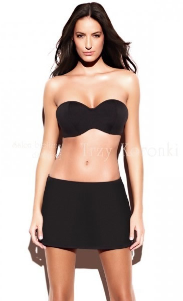 panache holly bandeau bikini bra with skirted briefs black